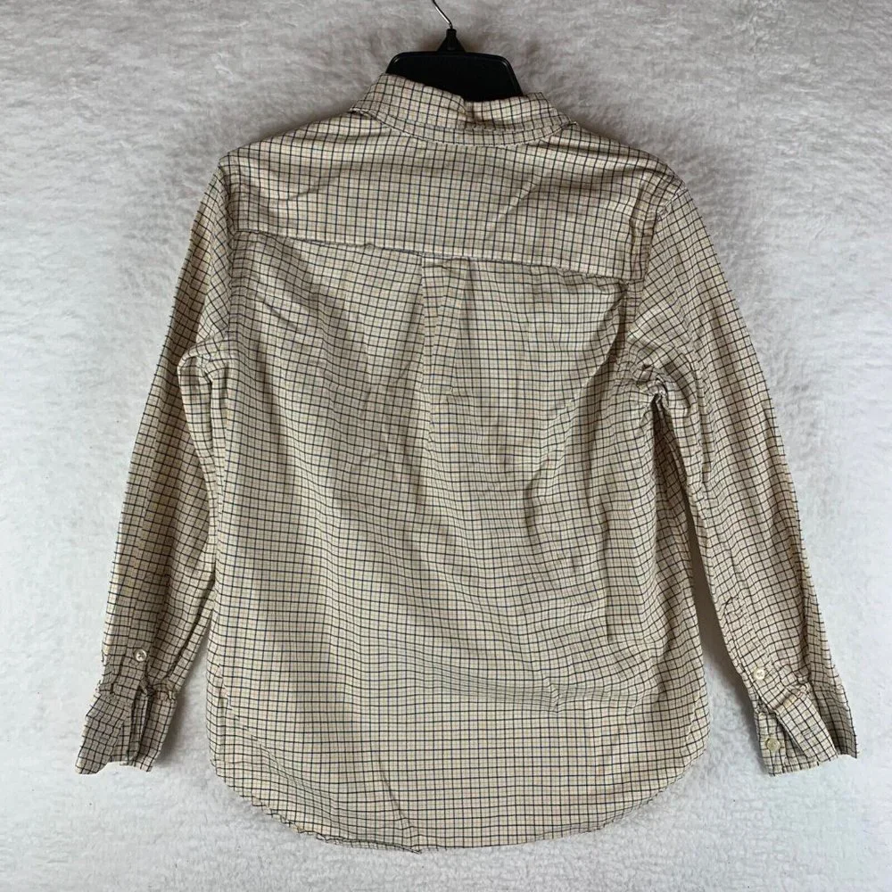 Ralph Lauren Boys‎ Long Sleeve Yellow Blue Check Oxford Shirt Size M 6481